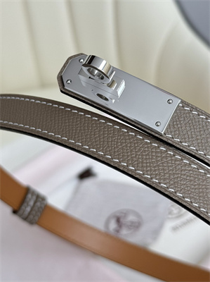 Hermes Kelly 18 Belt Epsom Leather Silver Hardware Etoupe