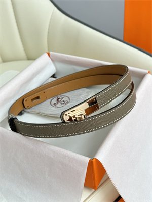 Hermes Kelly 18 Belt Epsom Leather Rose Gold Hardware Etoupe