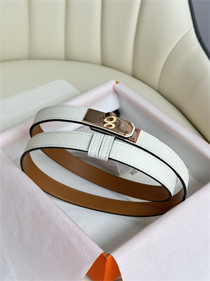 Hermes Kelly 18 Belt Epsom Leather Rose Gold Hardware White