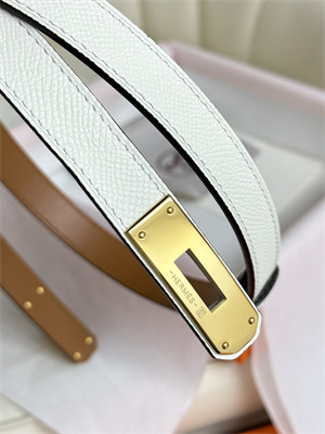 Hermes Kelly 18 Belt Epsom Leather Gold Hardware White