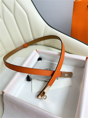 Hermes Kelly 18 Belt Epsom Leather Rose Gold Hardware Orange