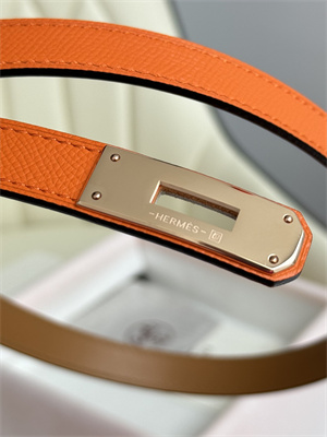 Hermes Kelly 18 Belt Epsom Leather Rose Gold Hardware Orange