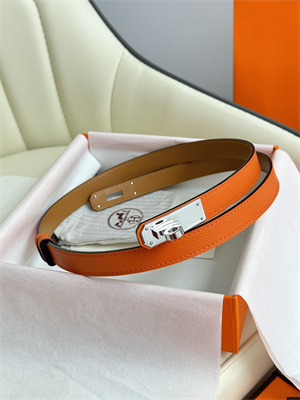 Hermes Kelly 18 Belt Epsom Leather Silver Hardware Orange