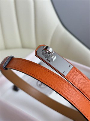 Hermes Kelly 18 Belt Epsom Leather Silver Hardware Orange