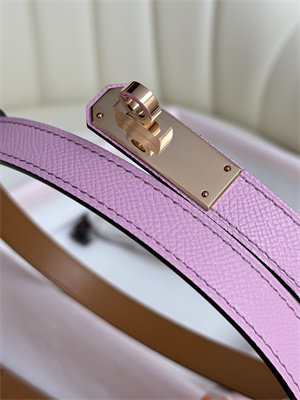 Hermes Kelly 18 Belt Epsom Leather Rose Gold Hardware Peach Pink
