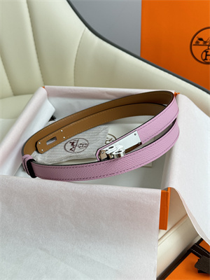 Hermes Kelly 18 Belt Epsom Leather Silver Hardware Peach Pink