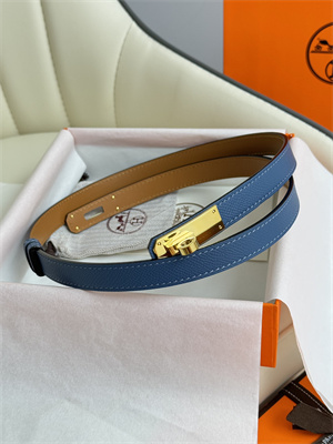 Hermes Kelly 18 Belt Epsom Leather Gold Hardware Blue
