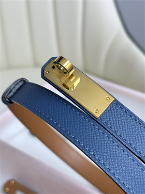 Hermes Kelly 18 Belt Epsom Leather Gold Hardware Blue