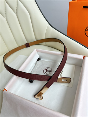 Hermes Kelly 18 Belt Epsom Leather Rose Gold Hardware Burgundy