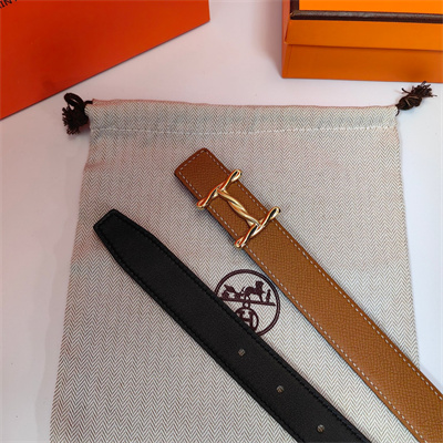 Hermes H Torsade belt buckle & Hermes sur Mer reversible Empsom leather strap Gold Hardware strap 25MM Brown/Black