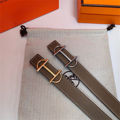 Hermes Gamma belt buckle & Herm??s sur Mer reversible Epsom leather strap Gold Hardware strap 25MM Etoupe/Black