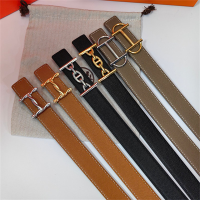Hermes Gamma belt buckle & Herm??s sur Mer reversible Epsom leather strap Gold Hardware strap 25MM Etoupe/Black