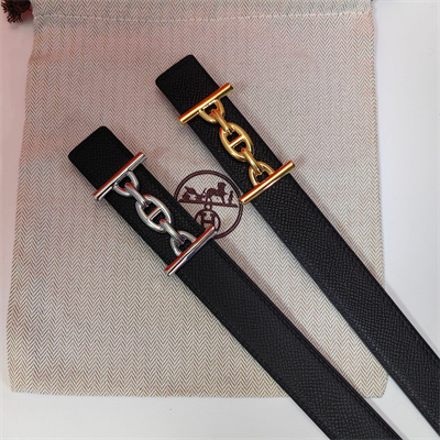 Hermes Lagune belt buckle & Herm??s sur Mer reversible Epsom leather strap Gold Hardware strap 25MM Black