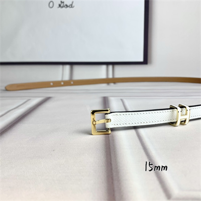 Hermes Pop H 15 belt Empsom Leather White/Brown