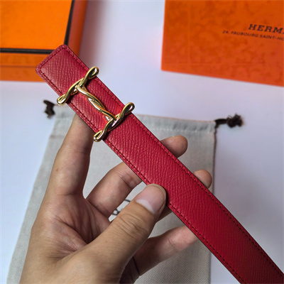 Hermes H Torsade belt buckle & Hermes sur Mer reversible Epsom leather Gold Hardware strap 25MM Red/White