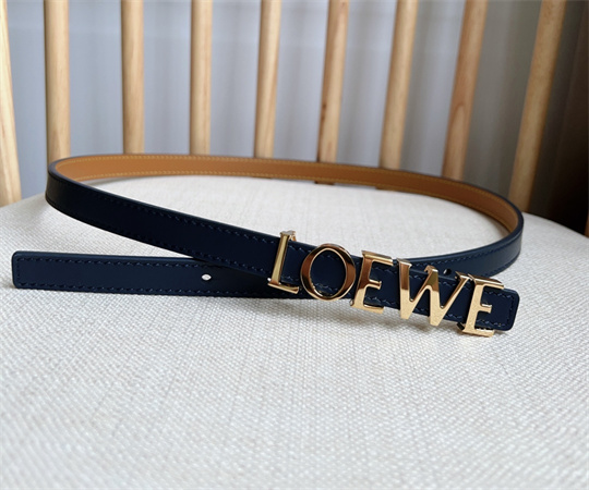 Loewe Belt In Smooth Calfskin 15MM Gold Hardware Blue/Brown