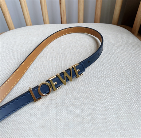 Loewe Belt In Smooth Calfskin 15MM Gold Hardware Blue/Brown