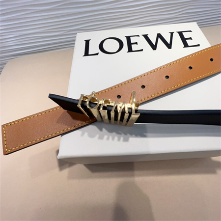Loewe Belt In Calfskin 28MM Gold Hardware Black/Brown