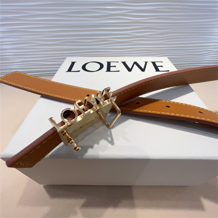 Loewe Belt In Calfskin 28MM Gold Hardware Brown