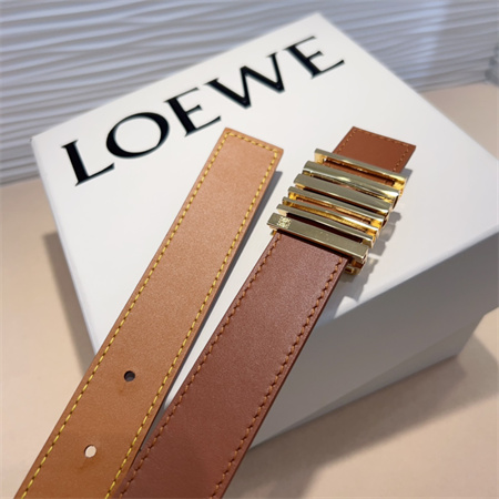 Loewe Belt In Calfskin 28MM Gold Hardware Brown