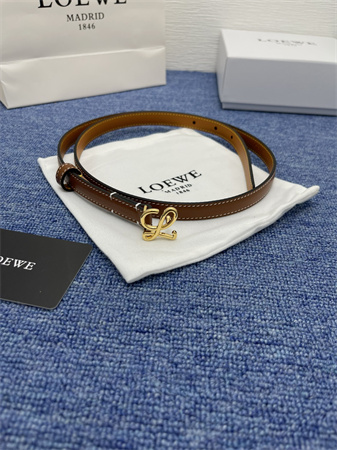 Loewe Belt In Calfskin 15MM Gold Hardware Brown