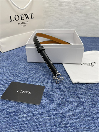 Loewe Belt In Calfskin 15MM Silver Hardware Black/Brown