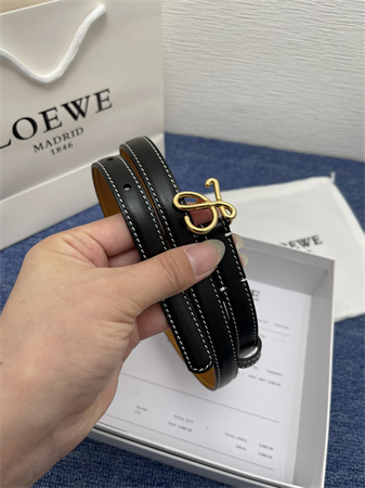 Loewe Belt In Calfskin 15MM Gold Hardware Black/Brown