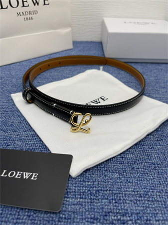 Loewe Belt In Calfskin 15MM Gold Hardware Black/Brown