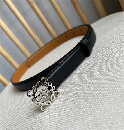 Loewe Belt In Smooth Calfskin 20MM  Silver Hardware Black/Brown