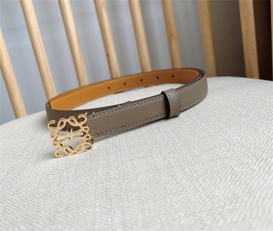Loewe Belt In Grained Calfskin 20MM Gold Hardware Grey/Brown