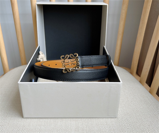 Loewe Belt In Grained Calfskin 20MM Gold Hardware Black/Brown