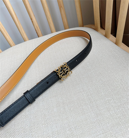 Loewe Belt In Grained Calfskin 20MM Gold Hardware Black/Brown