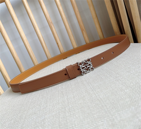 Loewe Belt In Smooth Calfskin 20MM Silver Hardware Brown