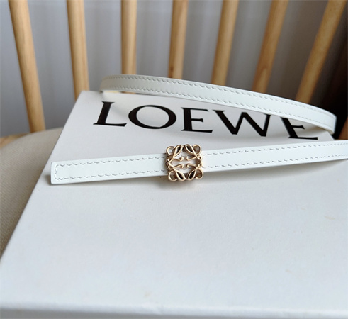 Loewe Belt In Calfskin 10MM Gold Hardware White