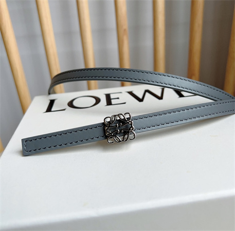 Loewe Belt In Calfskin 10MM Silver Hardware Blue