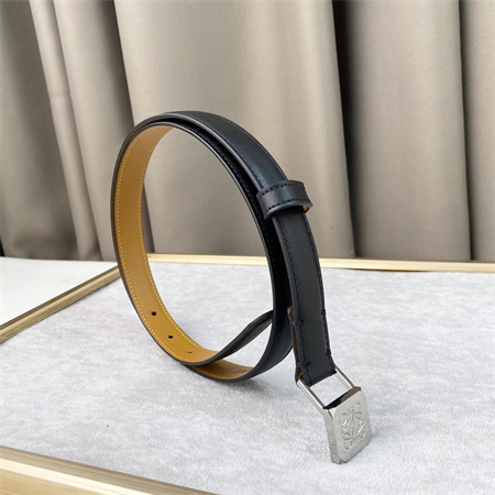 Loewe Belt In Calfskin 20MM Silver Hardware Black/Brown