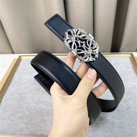 Loewe Belt In Calfskin 30MM Silver Hardware Black