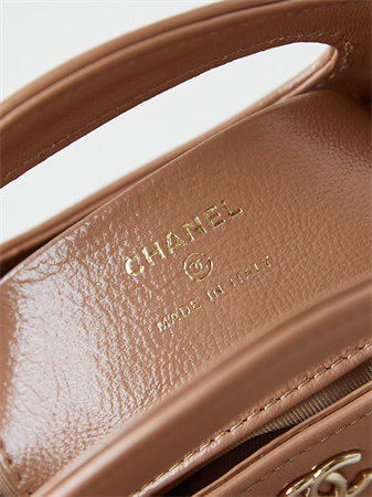 Cha.nel 31 Nano Chain Bag Lambskin Gold Tone Metal Brown AS3656