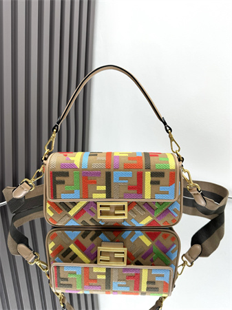 Fen.di Baguette Multicolor FF Canvas Bag