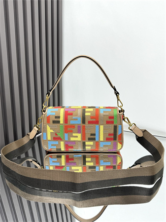 Fen.di Baguette Multicolor FF Canvas Bag