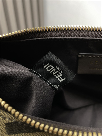 Fendigraphy Small Brown FF Jacquard Fabric Bag