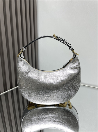Fendigraphy Small Leather Bag Silver/Gold