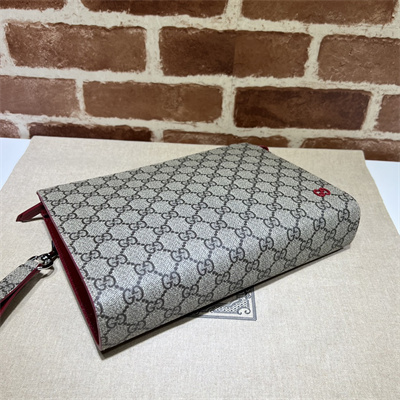Gu.cci  Pouch With GG Details Supreme Canvas 768255