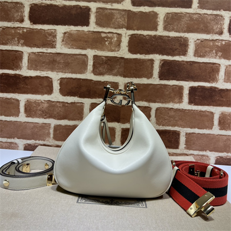 Gu.cci Attache small shoulder bag Leather White 699409