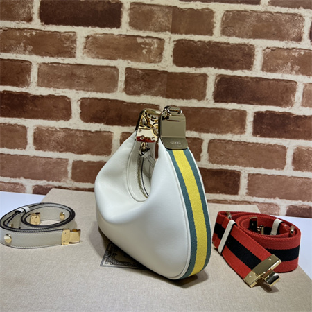 Gu.cci Attache small shoulder bag Leather White 699409