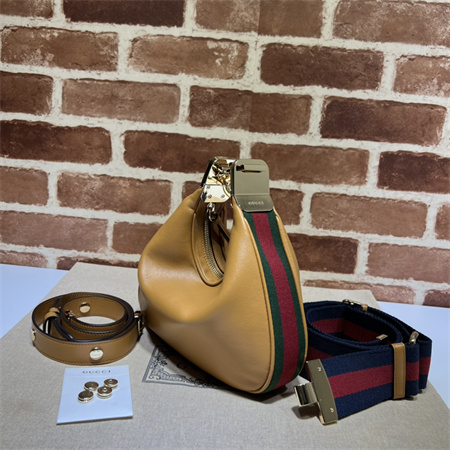 Gu.cci Attache small shoulder bag Leather Brown 699409