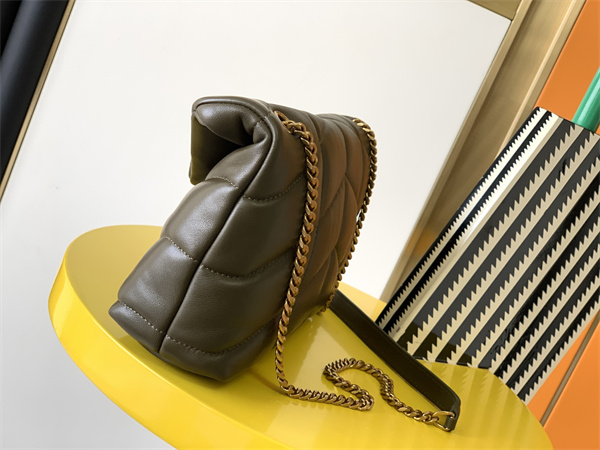 Y.S.L TOY PUFFER In Nappa Lambskin Gold Tone Metal Light Musk