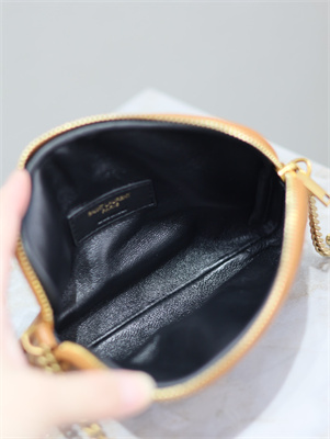 Y.S.L GABY ZIPPED POUCH IN QUILTED LAMBSKIN Dk Cork