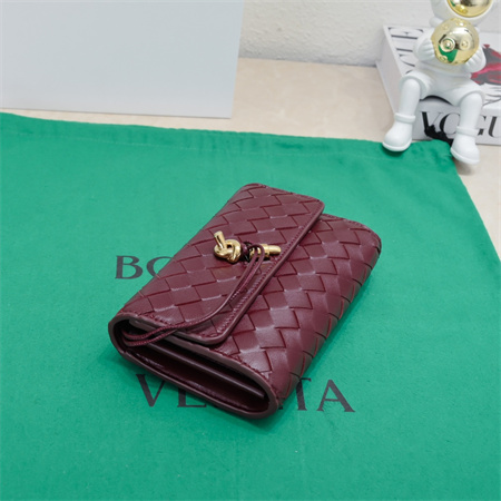 BV Andiamo Large Flap Wallet Lambskin Burgundy