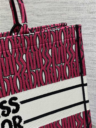 CD Miss Dior Large Book Tote Allover Emb Fuchsia